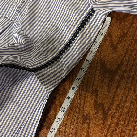 ZARA women’s relaxed fit striped 1/2 button down tunic blouse shirt open sides S - Picture 15 of 15
